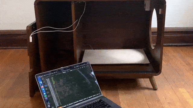 Demo of the load cell measuring weight changes