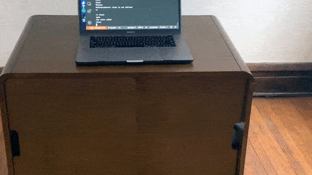 Demo of the magnetic reed switch detecting litter box lid