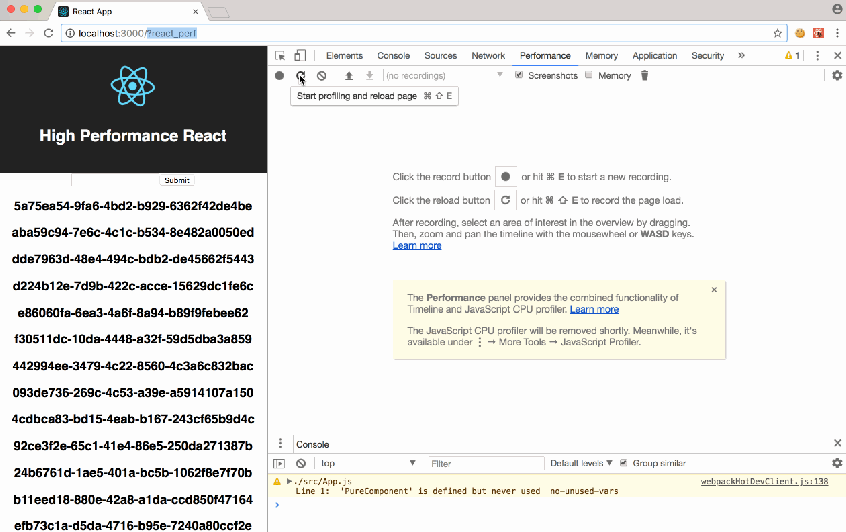 The initial performance audit of our slow React app