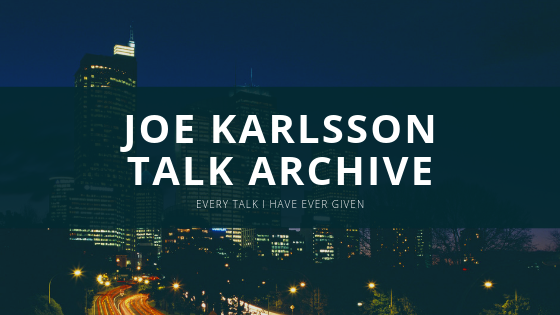 Joe Karlsson Talk Archive